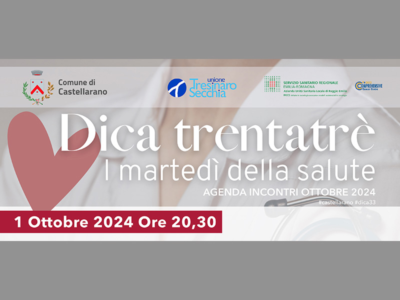 Martedì 1 ottobre torna "Dica Trentatré. I martedì della salute"