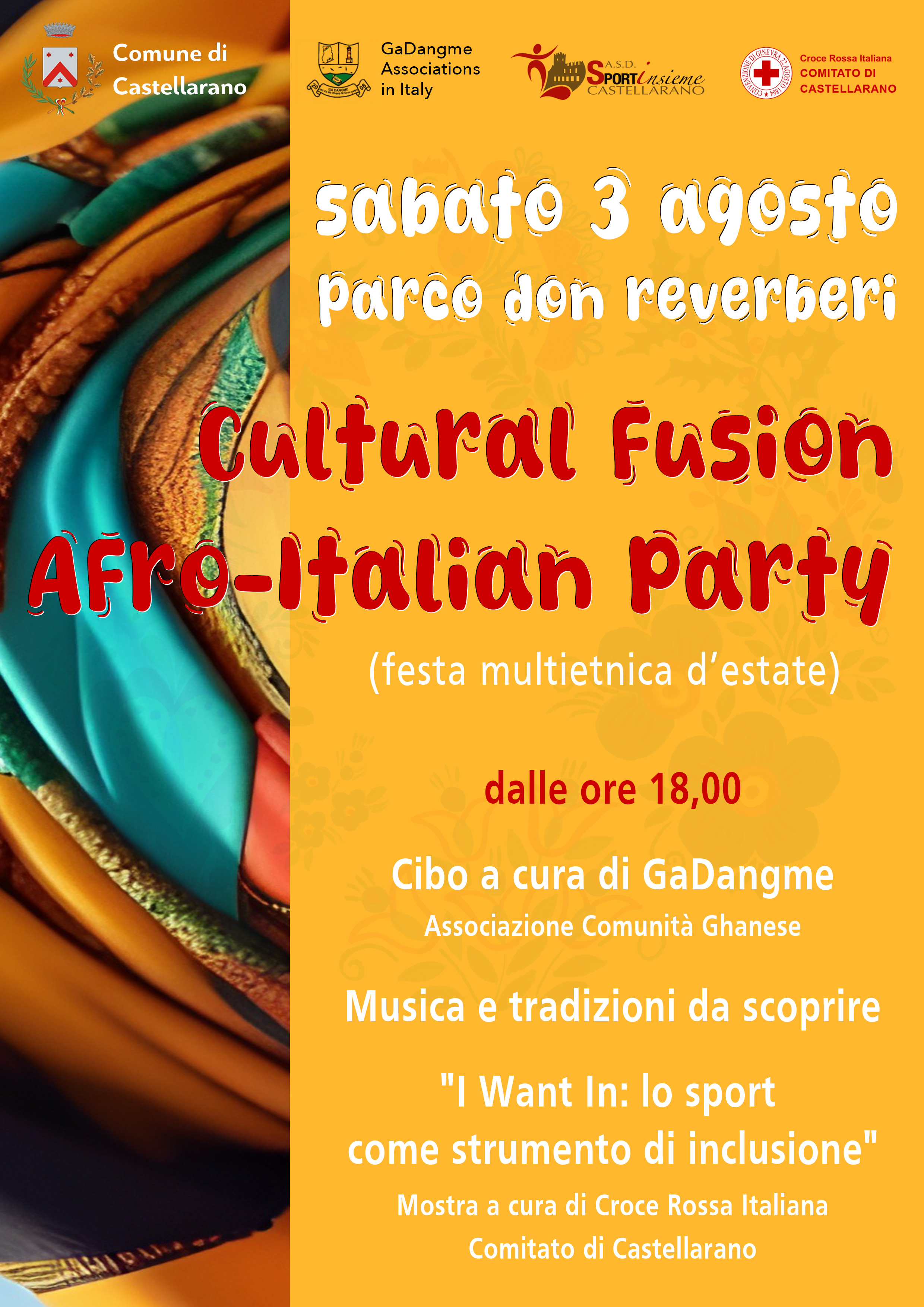 Sabato 3 agosto torna il "Cultural Fusion Afro-Italian Party"